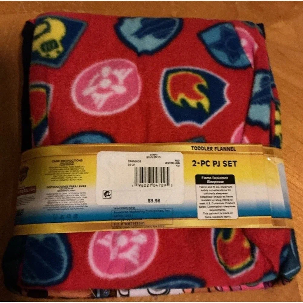 PAW Patrol Toddler Flannel  2 Piece PJ‎ Set Size 3T Red, New